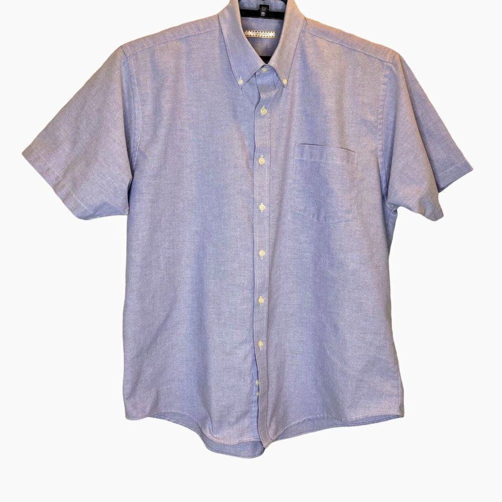 Vintage Munsingwear Button Shirt Mens Sz 16 5 Blue Single Needle Work Shirt